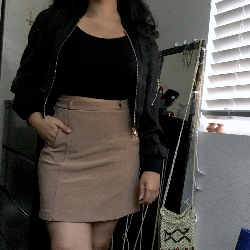 H&M Satin Cropped Bomber